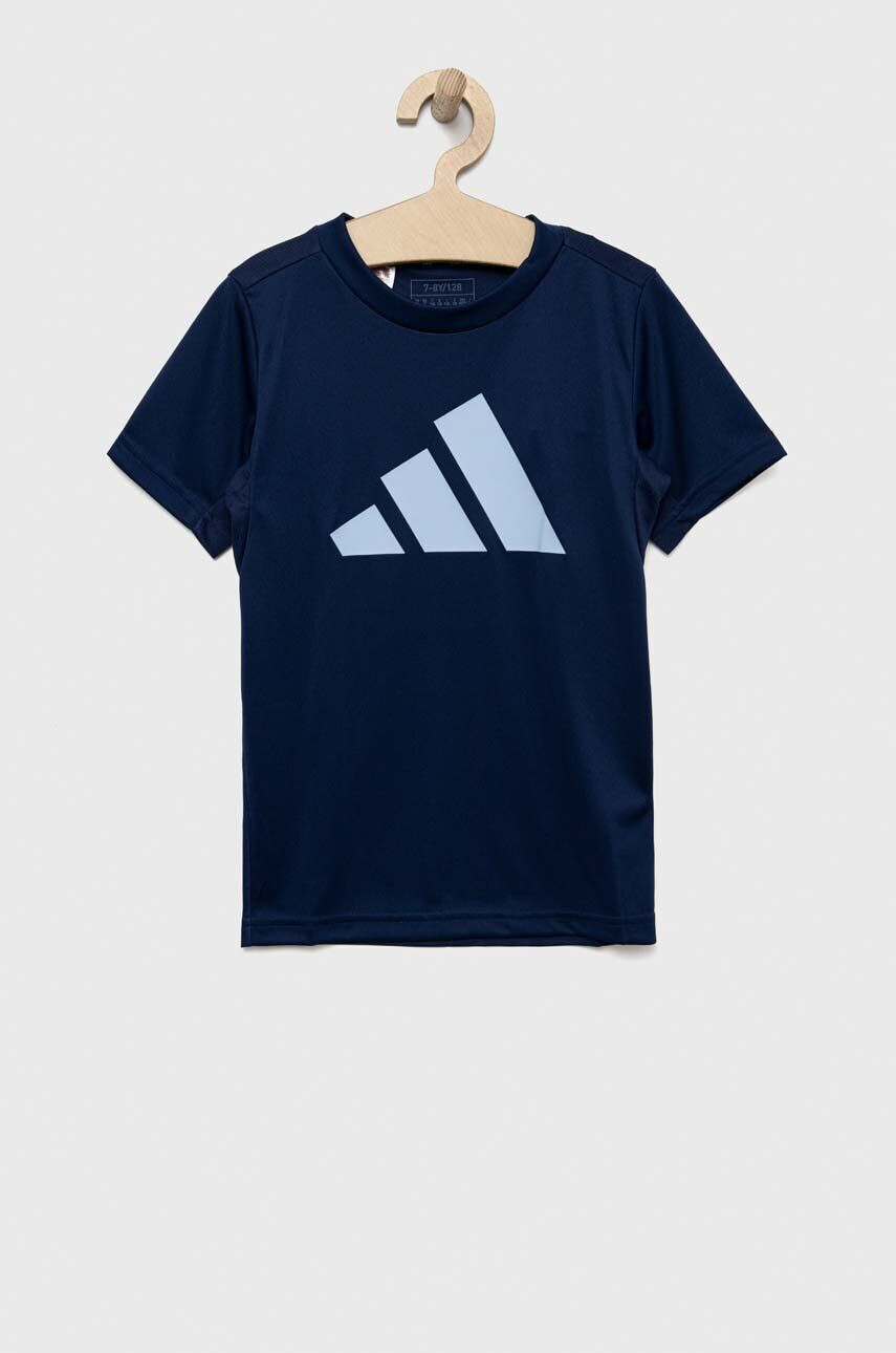 adidas tricou copii U TR-ES LOGO culoarea albastru marin cu imprimeu - Pled.ro