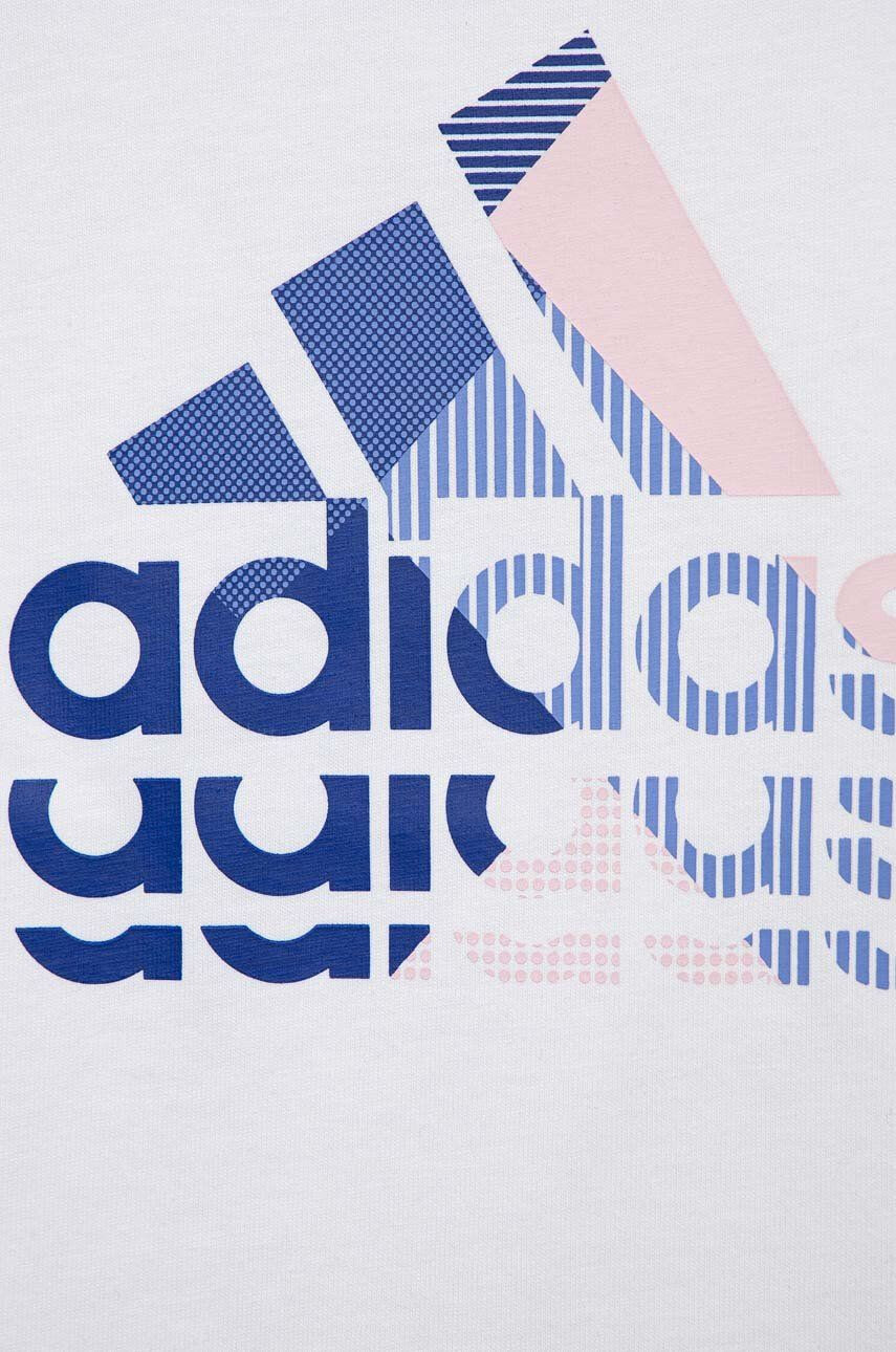 adidas tricou de bumbac pentru copii culoarea alb - Pled.ro