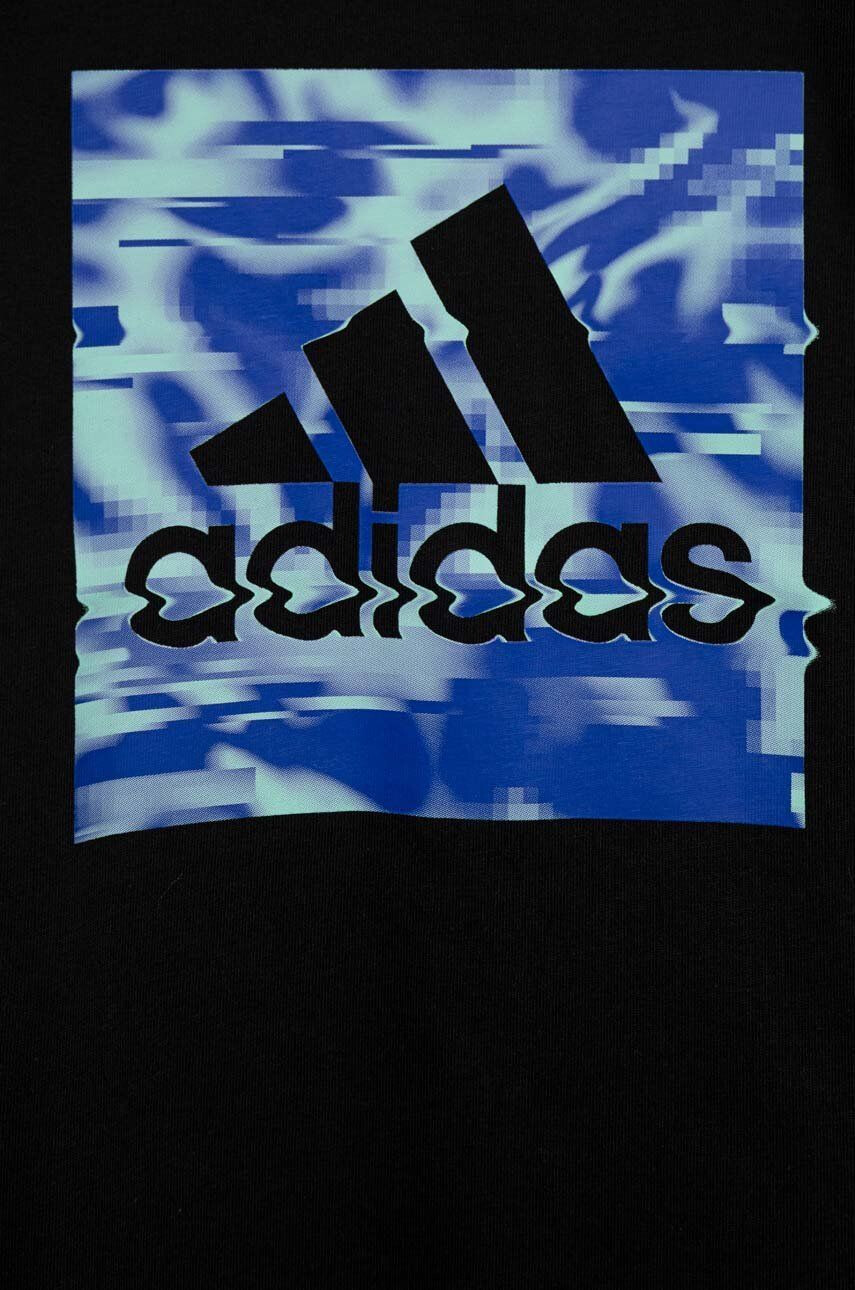 adidas tricou de bumbac pentru copii culoarea negru cu imprimeu - Pled.ro