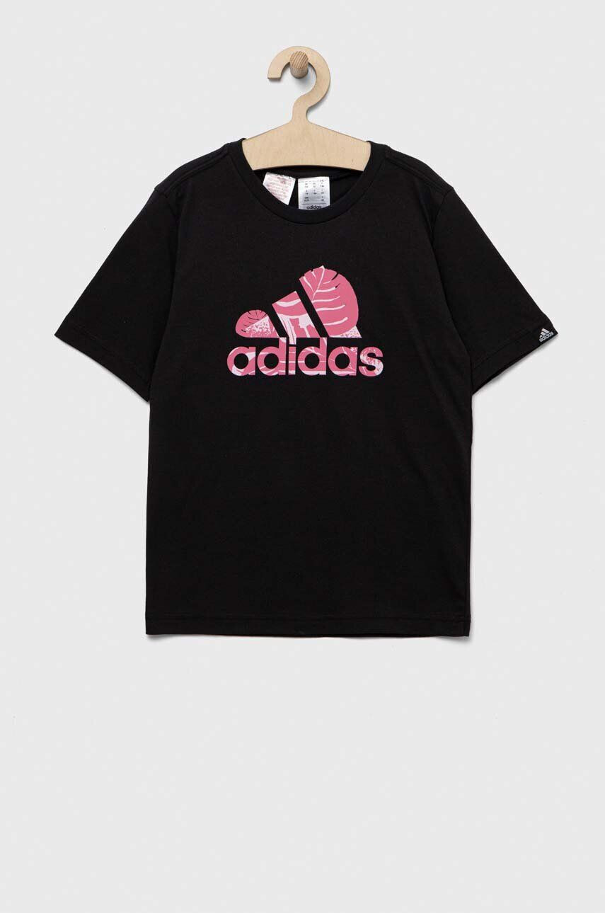 adidas tricou de bumbac pentru copii culoarea negru - Pled.ro