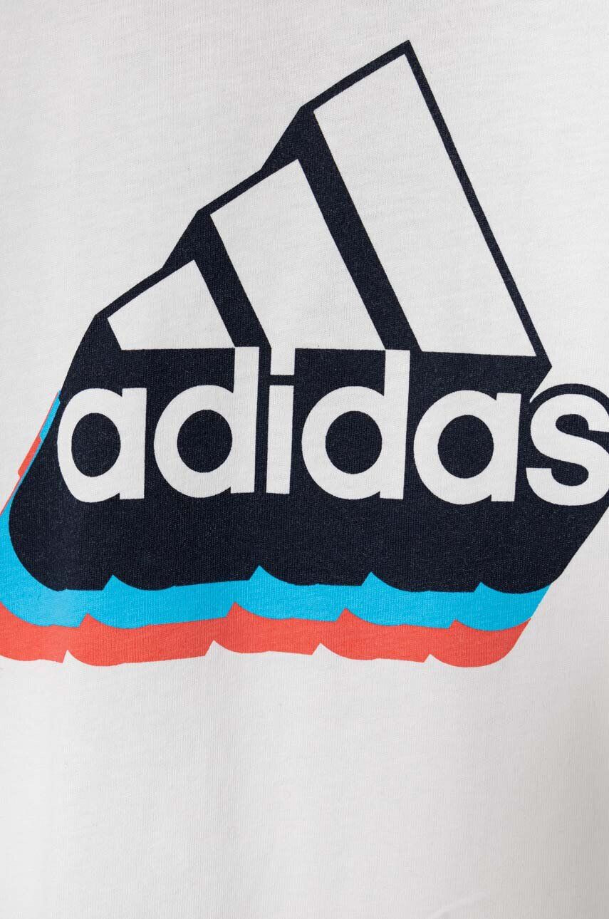 adidas tricou de bumbac pentru copii culoarea alb cu imprimeu - Pled.ro