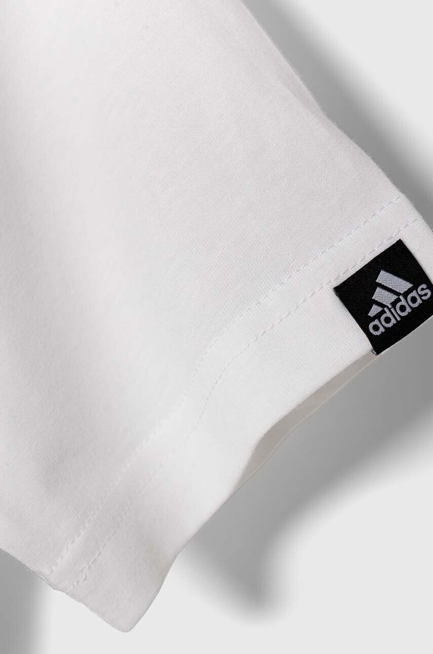 adidas tricou de bumbac pentru copii culoarea alb - Pled.ro