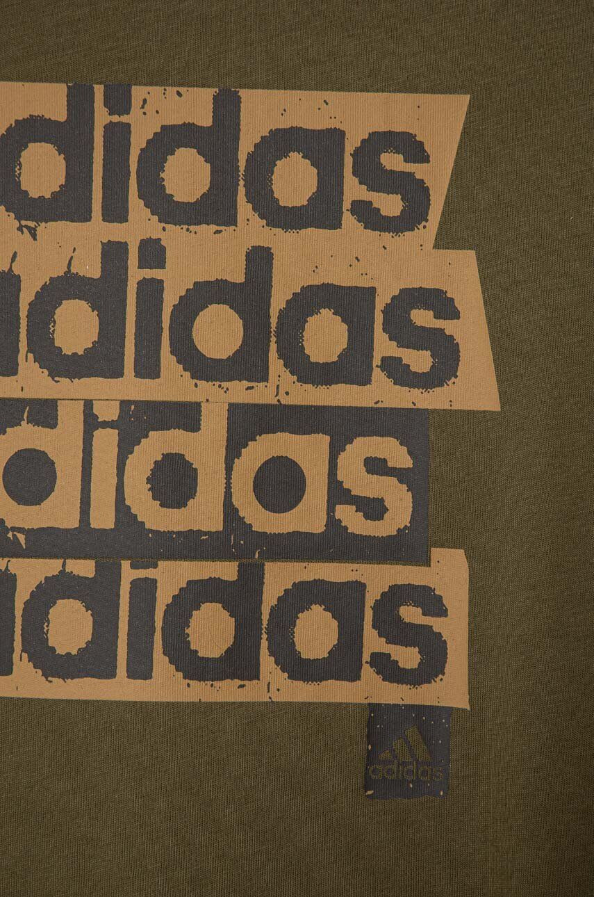 adidas tricou de bumbac pentru copii culoarea verde cu imprimeu - Pled.ro