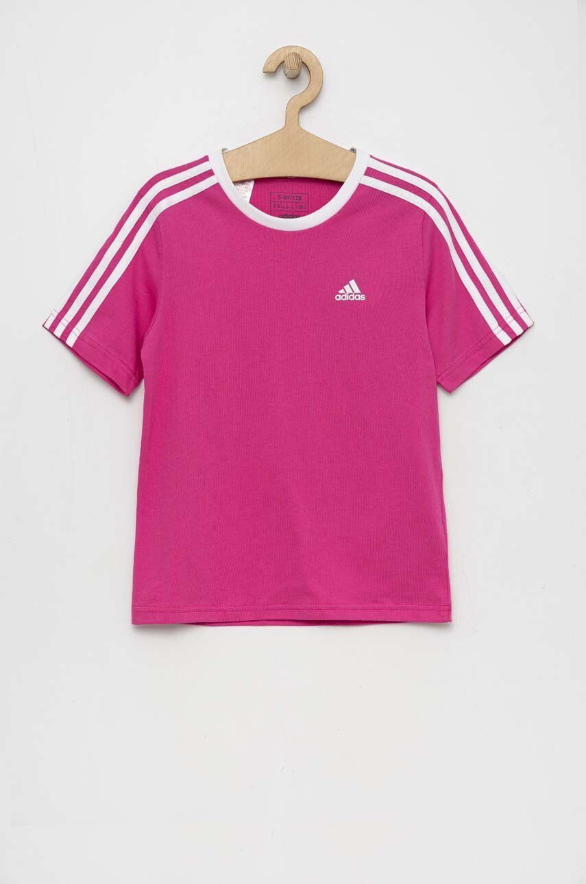 adidas tricou de bumbac pentru copii G 3S BF culoarea roz - Pled.ro