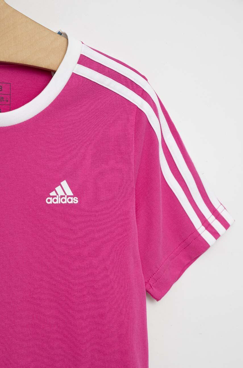 adidas tricou de bumbac pentru copii G 3S BF culoarea roz - Pled.ro