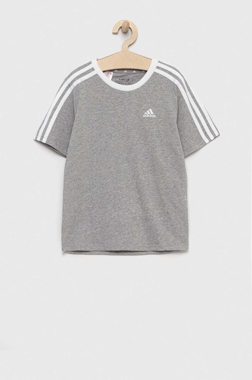 adidas tricou de bumbac pentru copii G 3S BF culoarea gri - Pled.ro