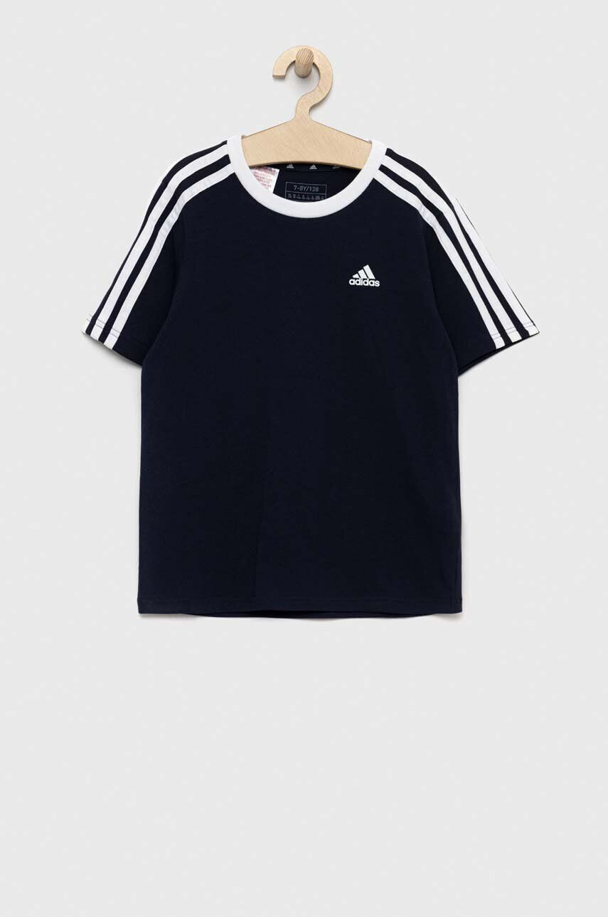 adidas tricou de bumbac pentru copii G 3S BF culoarea albastru marin - Pled.ro