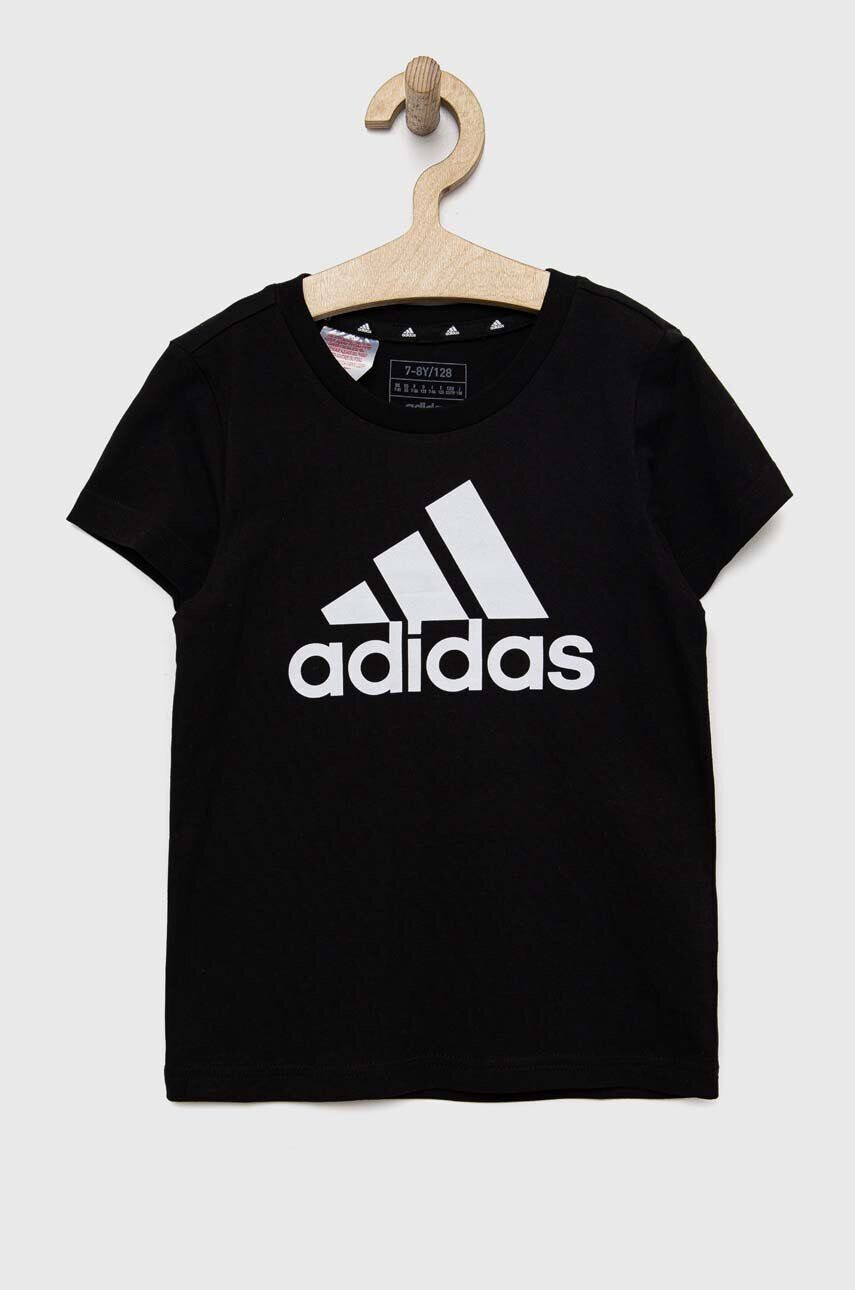 adidas tricou de bumbac pentru copii G BL culoarea negru - Pled.ro