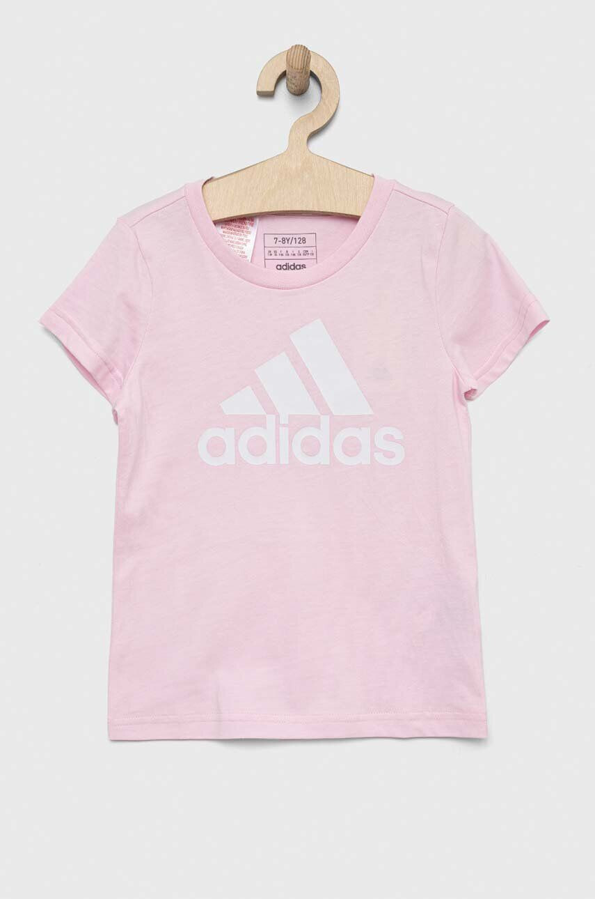 adidas tricou de bumbac pentru copii G BL culoarea roz - Pled.ro