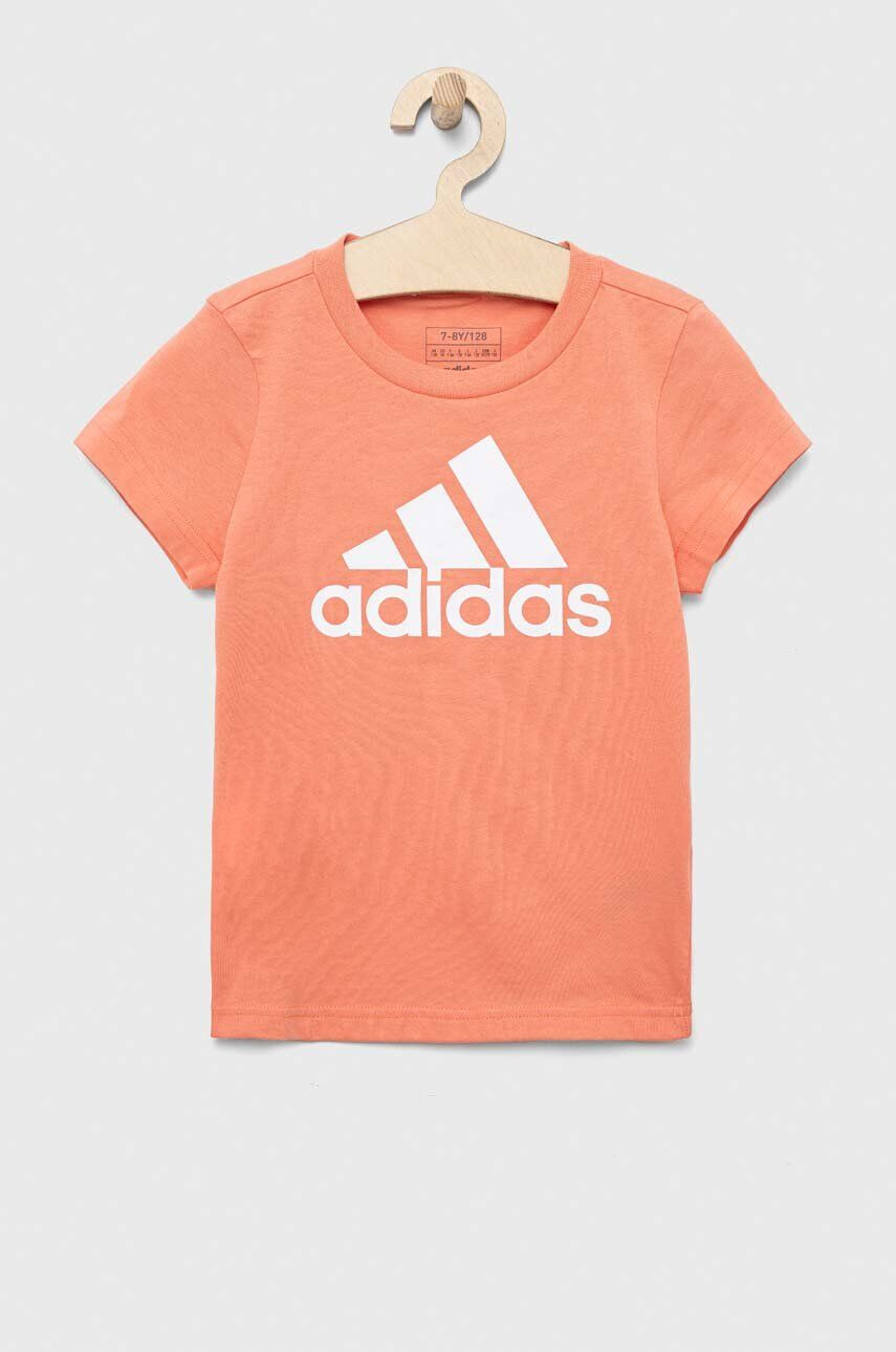 adidas tricou de bumbac pentru copii G BL culoarea portocaliu - Pled.ro