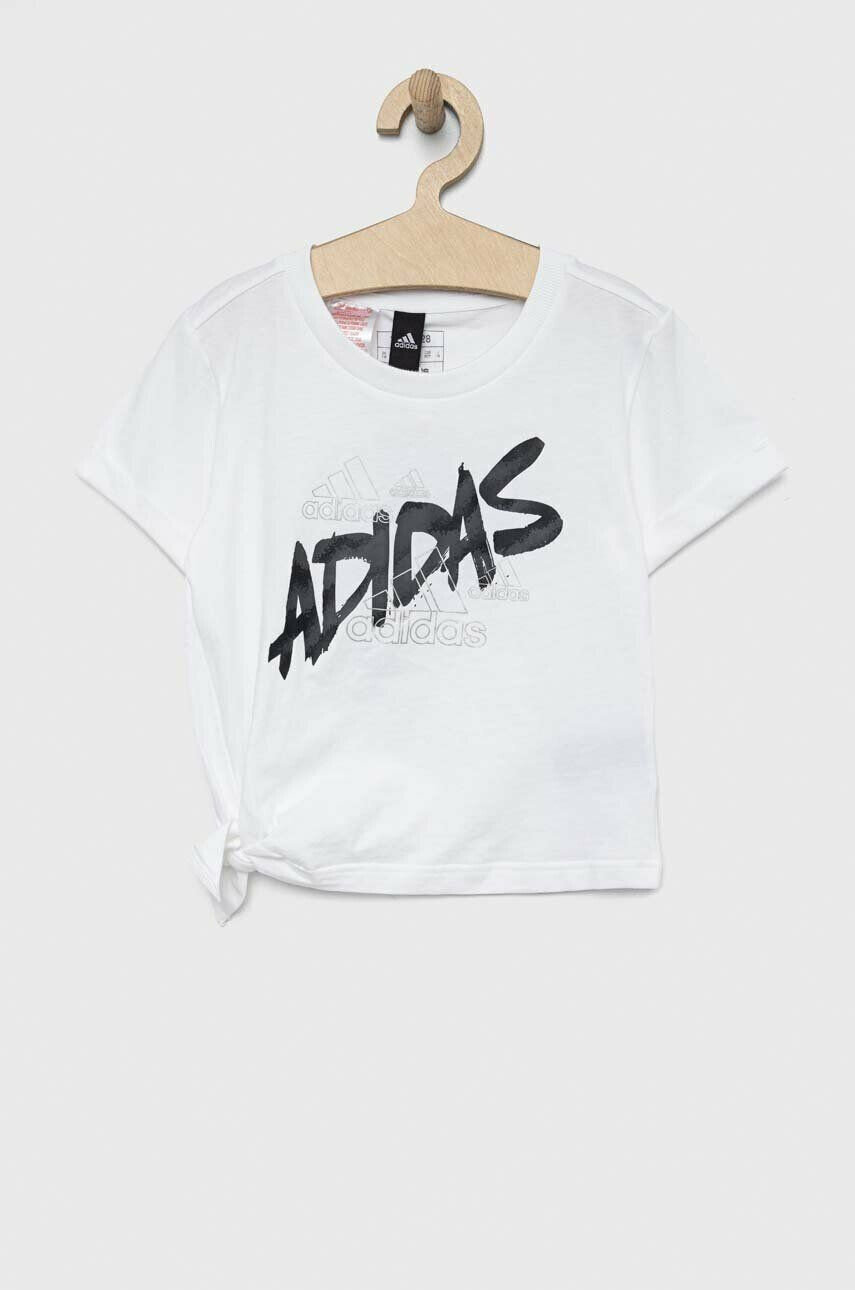 adidas tricou de bumbac pentru copii G D KNOT culoarea alb - Pled.ro