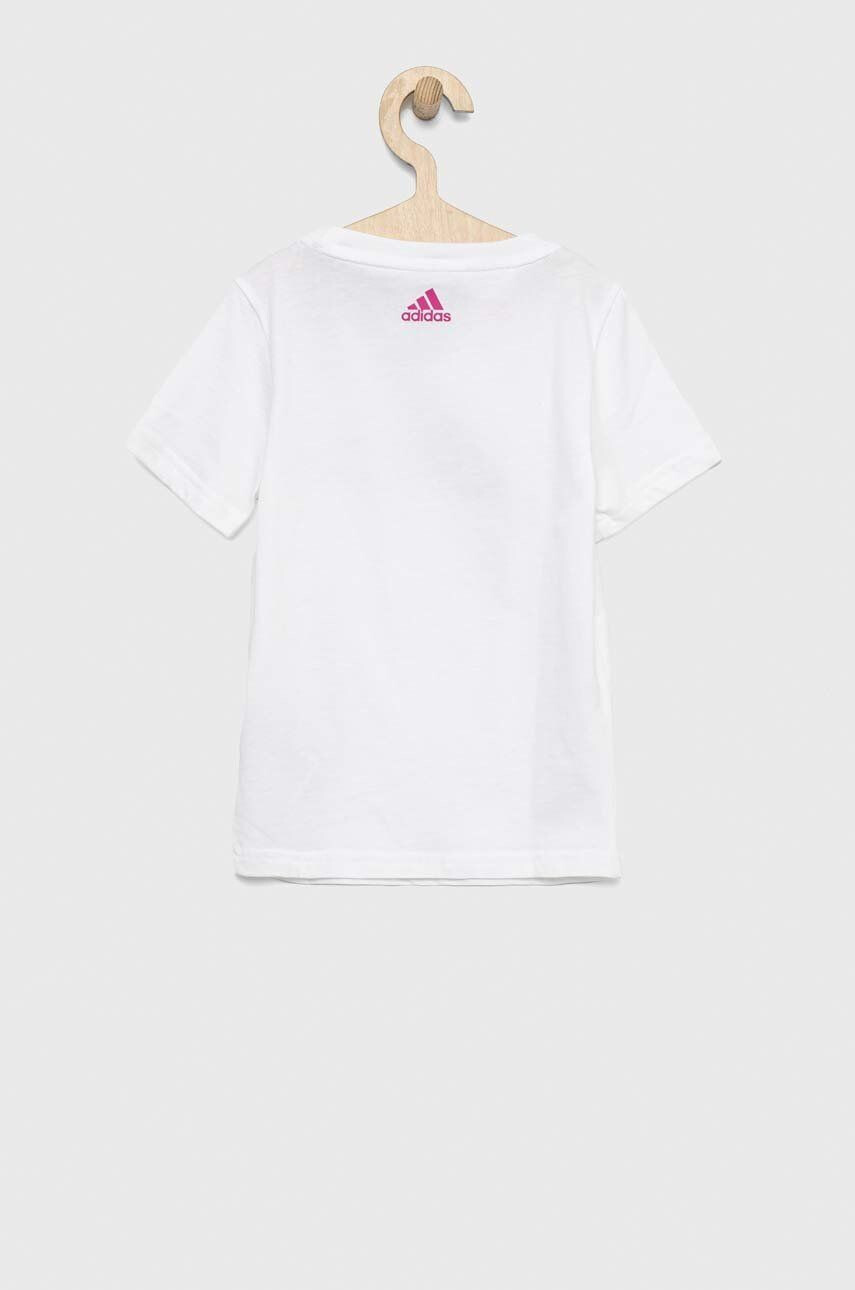 adidas tricou de bumbac pentru copii G LIN culoarea alb - Pled.ro