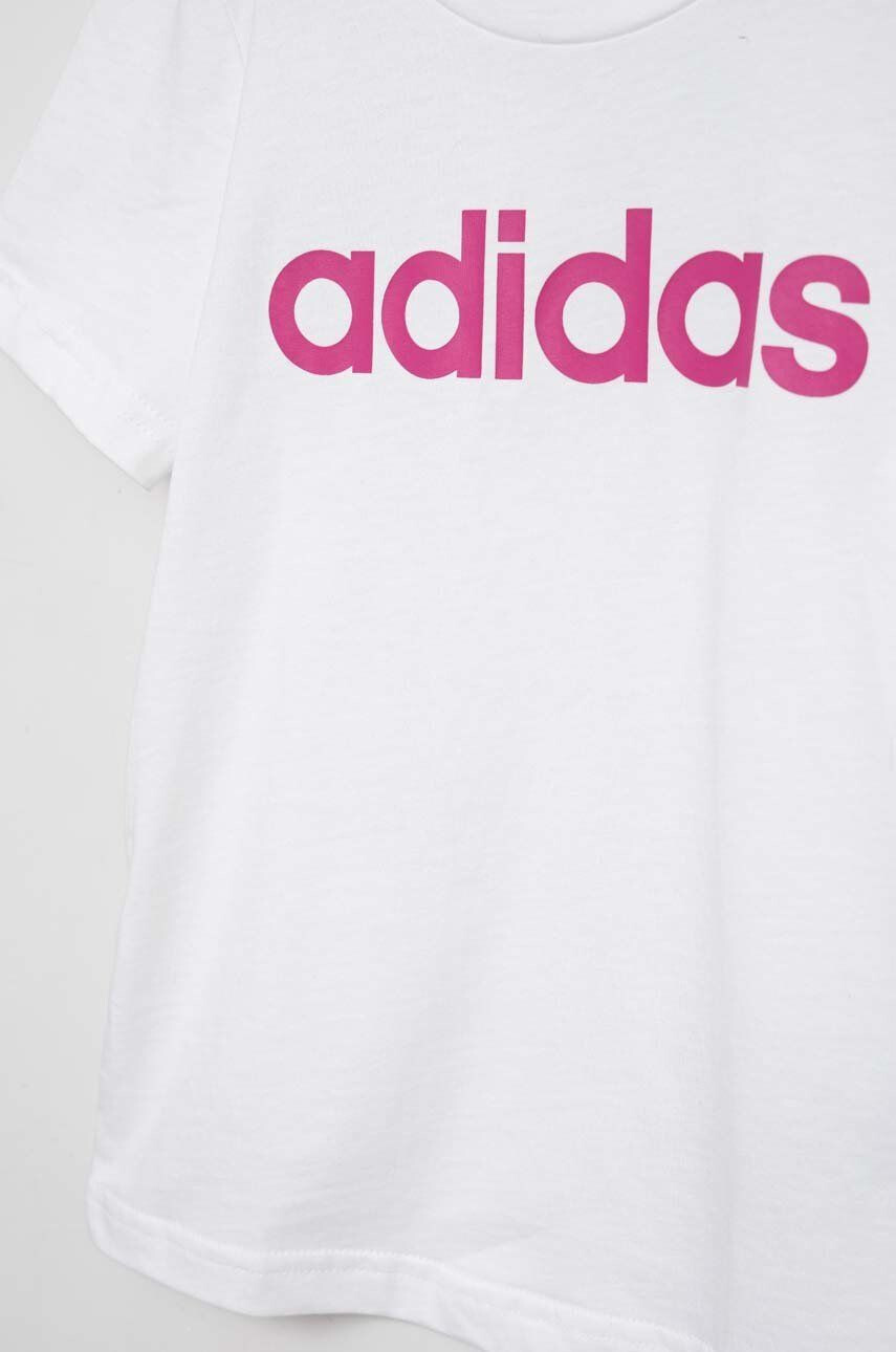 adidas tricou de bumbac pentru copii G LIN culoarea alb - Pled.ro