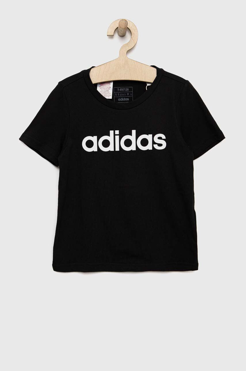 adidas tricou de bumbac pentru copii G LIN culoarea negru - Pled.ro