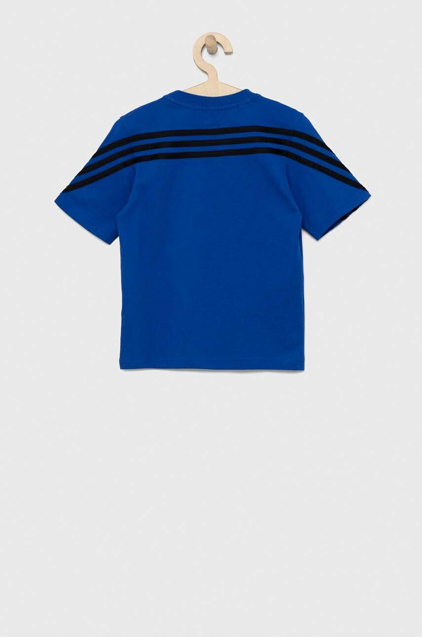 adidas tricou de bumbac pentru copii LB DY SM culoarea albastru marin cu imprimeu - Pled.ro