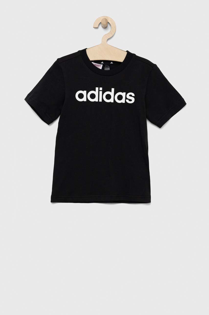 adidas tricou de bumbac pentru copii LK LIN CO culoarea negru modelator - Pled.ro