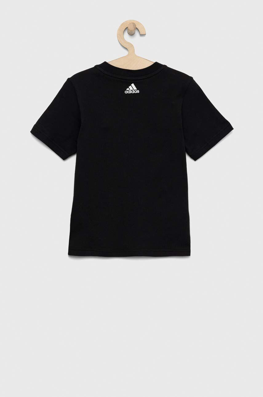 adidas tricou de bumbac pentru copii LK LIN CO culoarea negru modelator - Pled.ro