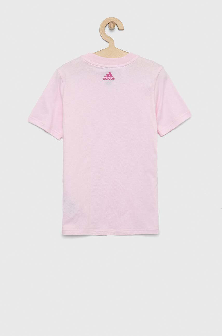 adidas tricou de bumbac pentru copii LK LIN CO culoarea roz - Pled.ro