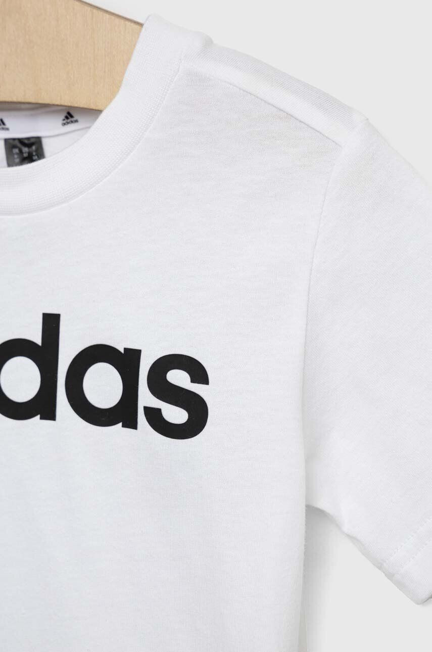 adidas tricou de bumbac pentru copii LK LIN CO culoarea alb cu imprimeu - Pled.ro