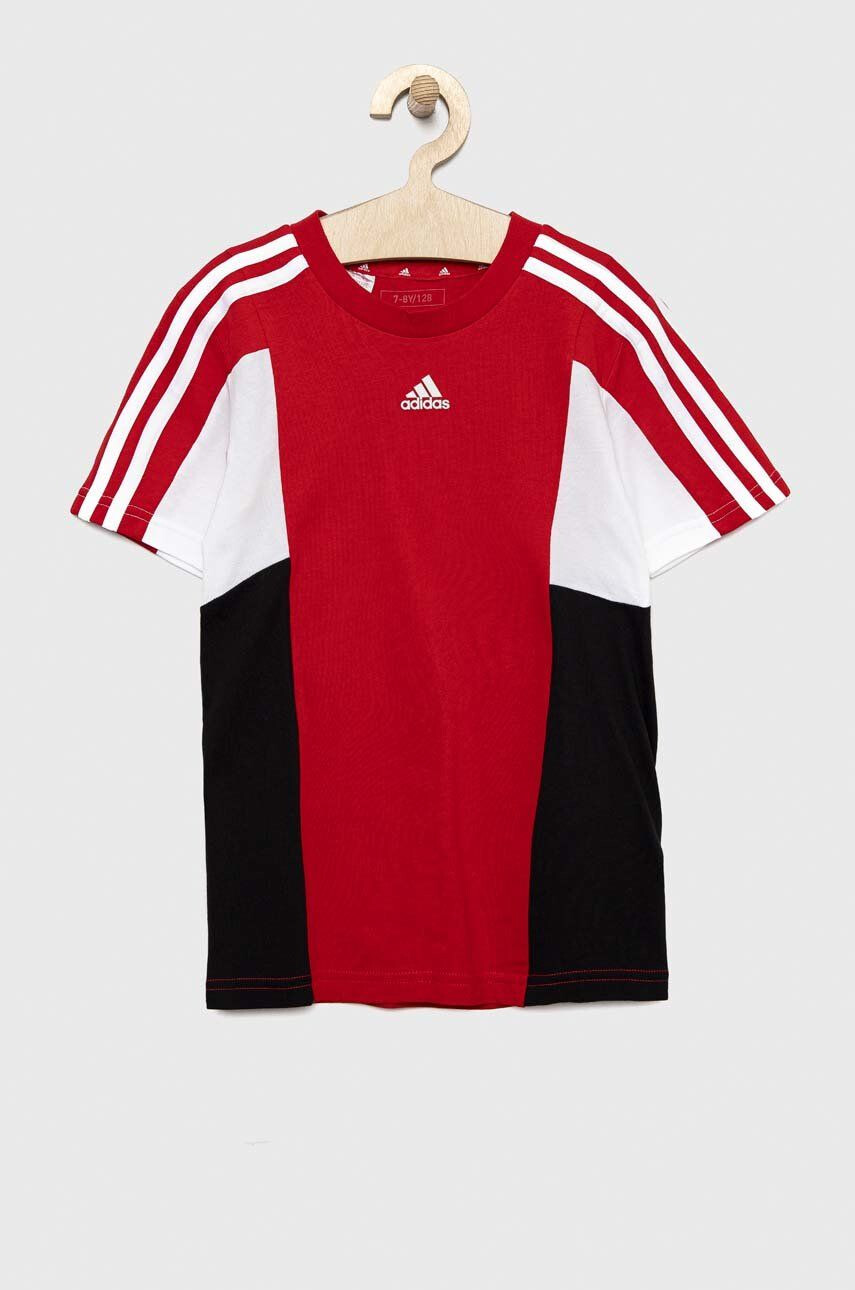 adidas tricou de bumbac pentru copii U 3S CB TEE culoarea rosu modelator - Pled.ro