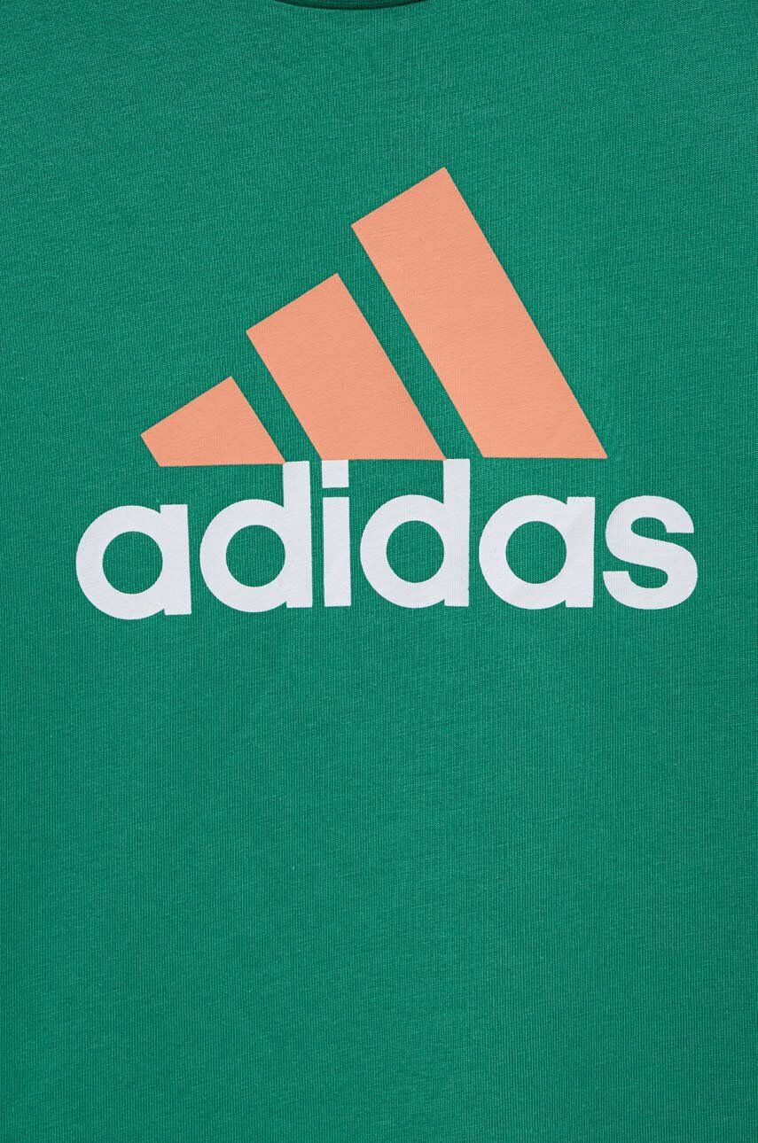 adidas tricou de bumbac pentru copii U BL 2 TEE culoarea verde cu imprimeu - Pled.ro