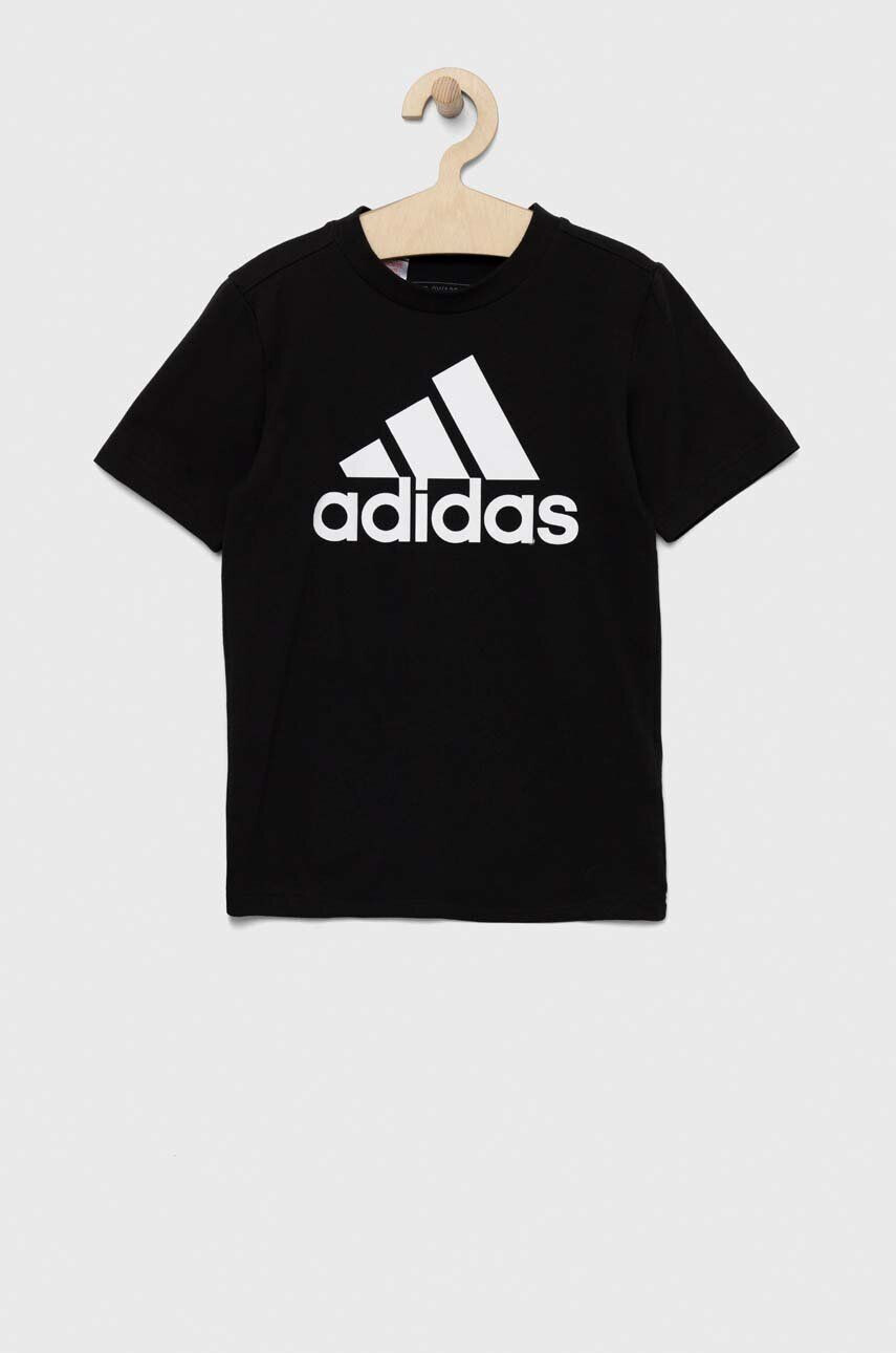 adidas tricou de bumbac pentru copii U BL culoarea negru cu imprimeu - Pled.ro