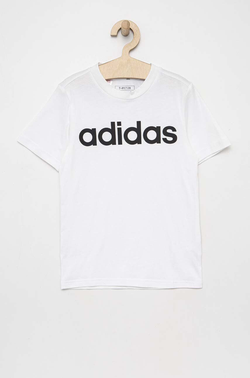 adidas tricou de bumbac pentru copii U LIN culoarea alb cu imprimeu - Pled.ro