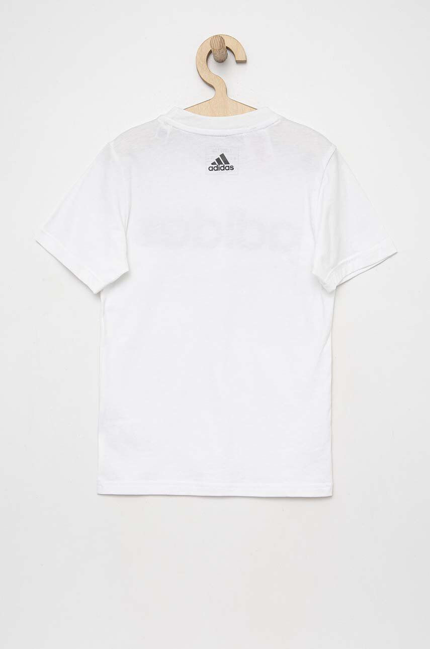 adidas tricou de bumbac pentru copii U LIN culoarea alb cu imprimeu - Pled.ro