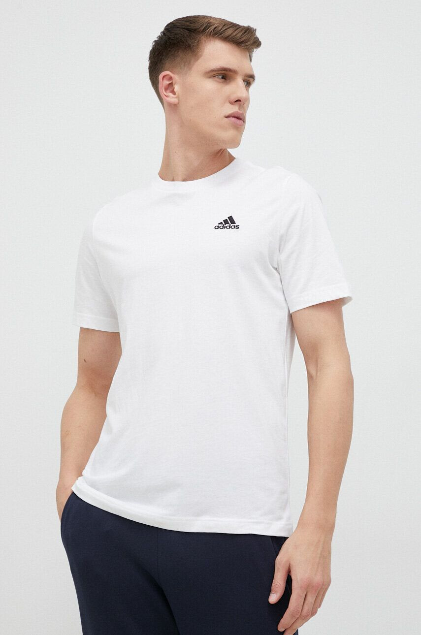 adidas tricou din bumbac culoarea alb neted - Pled.ro