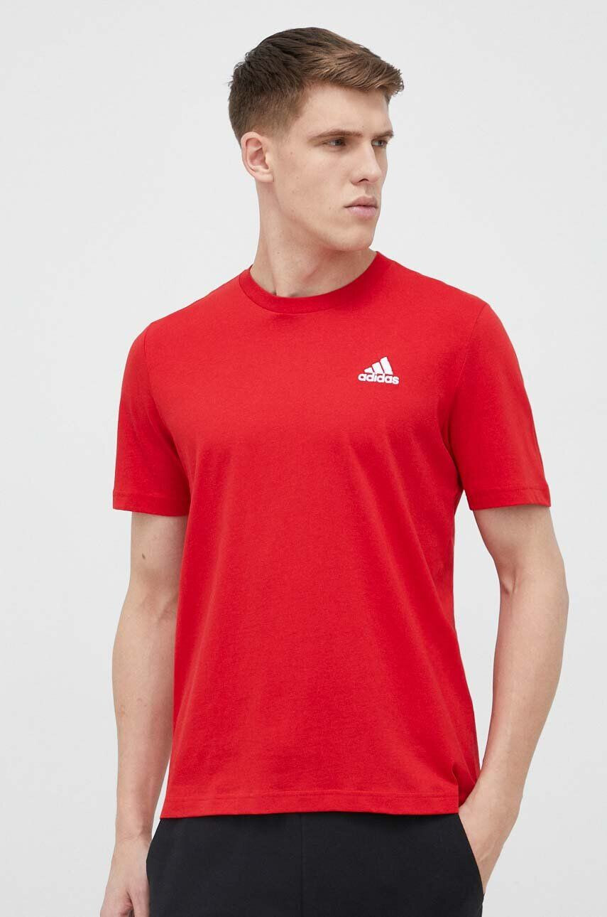 adidas tricou din bumbac culoarea rosu neted - Pled.ro