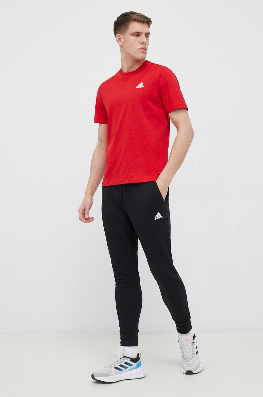 adidas tricou din bumbac culoarea rosu neted - Pled.ro