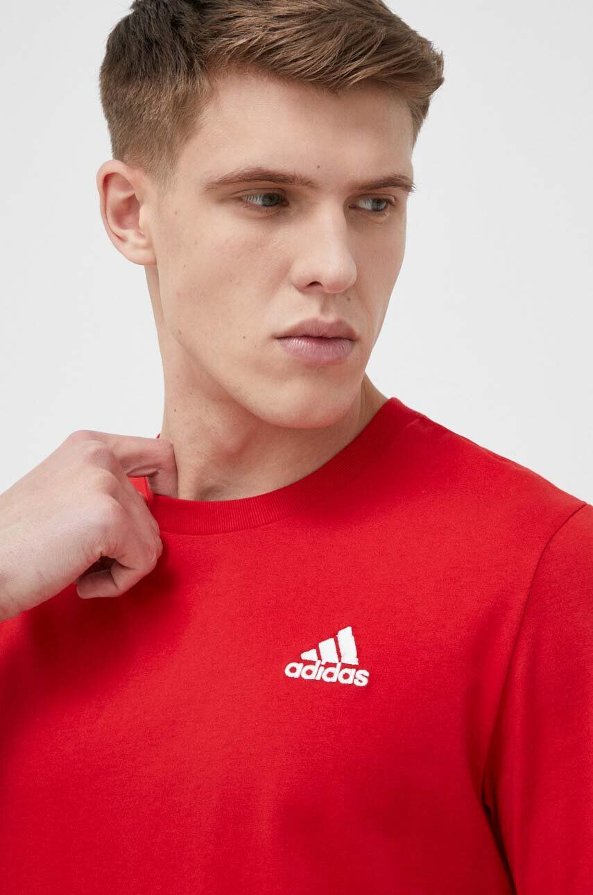 adidas tricou din bumbac culoarea rosu neted - Pled.ro