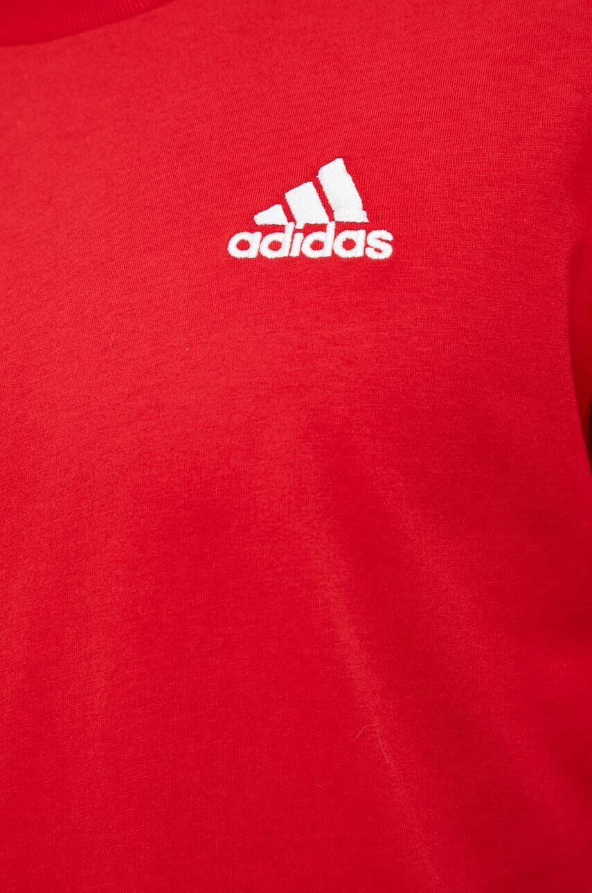 adidas tricou din bumbac culoarea rosu neted - Pled.ro