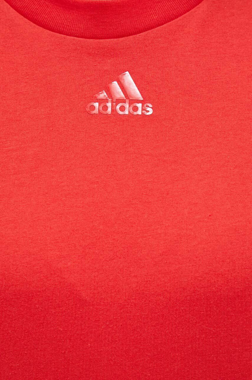 adidas tricou din bumbac culoarea albastru marin cu imprimeu - Pled.ro