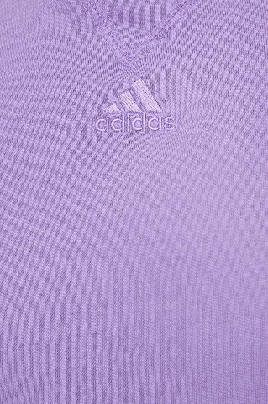 adidas tricou din bumbac culoarea violet neted - Pled.ro