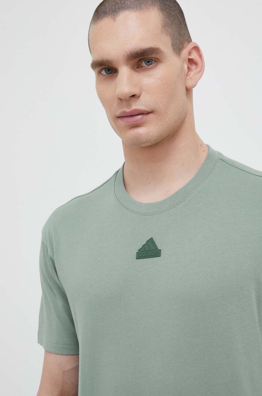 adidas tricou din bumbac culoarea verde neted - Pled.ro