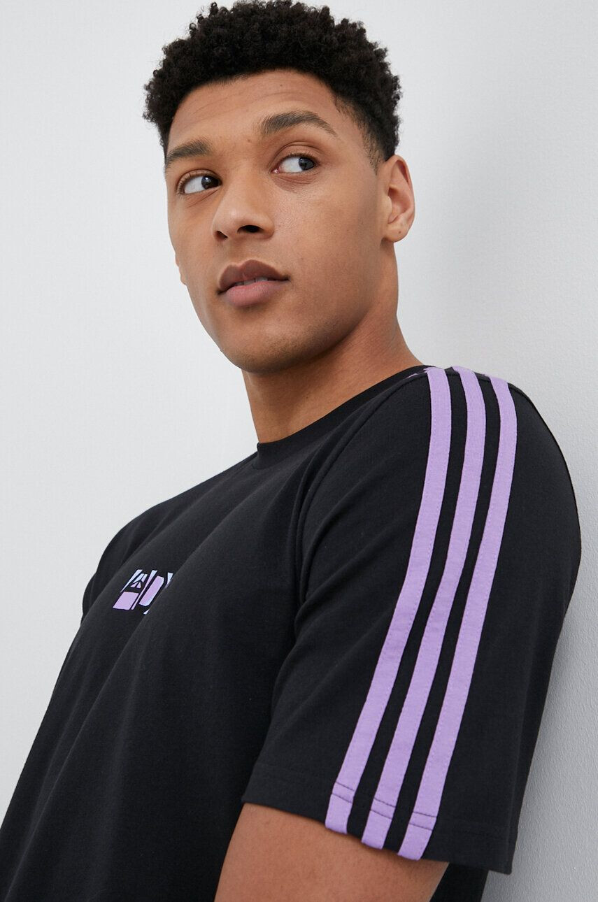 adidas tricou din bumbac culoarea alb cu imprimeu - Pled.ro