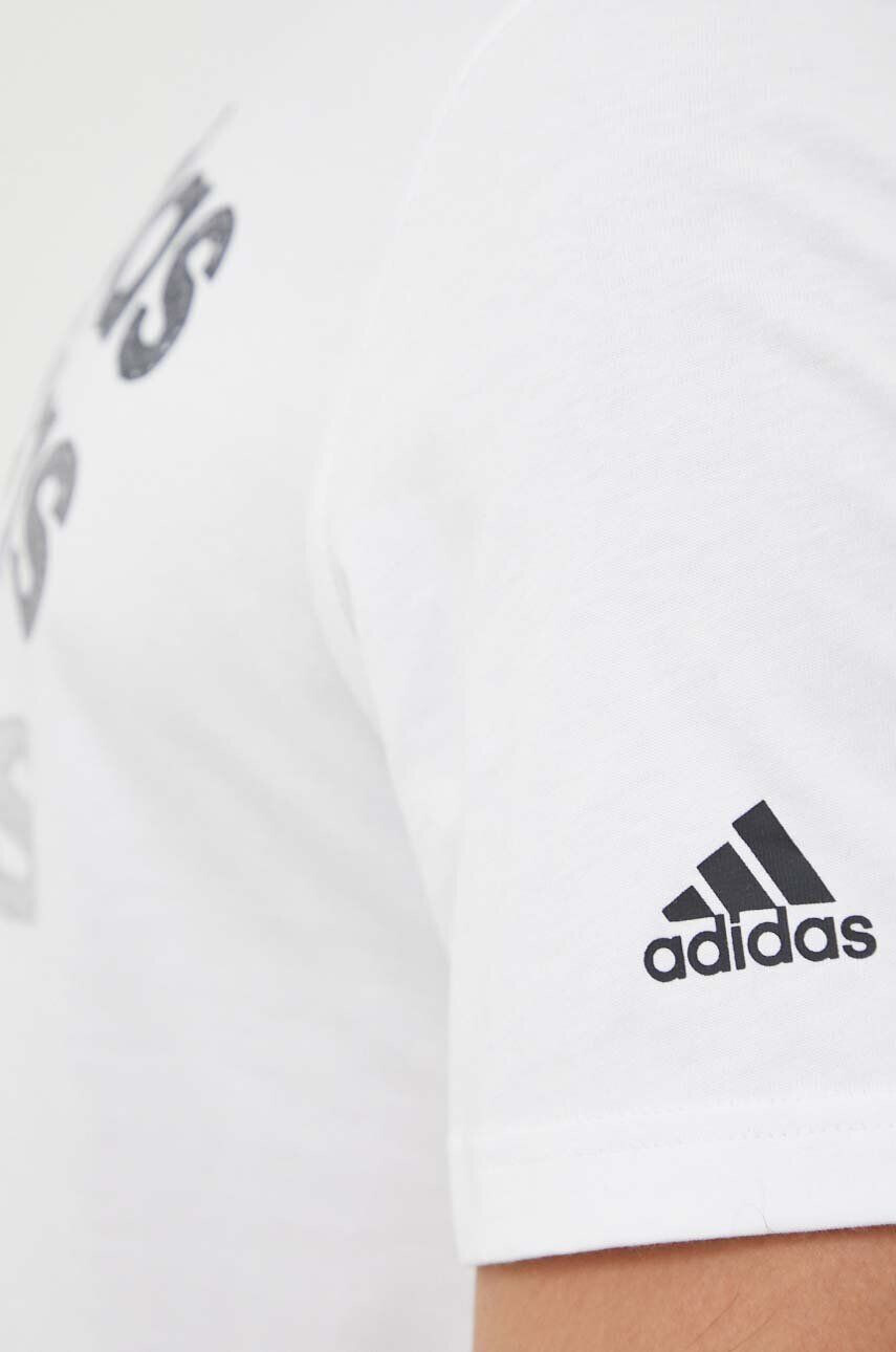 adidas tricou din bumbac culoarea alb cu imprimeu - Pled.ro