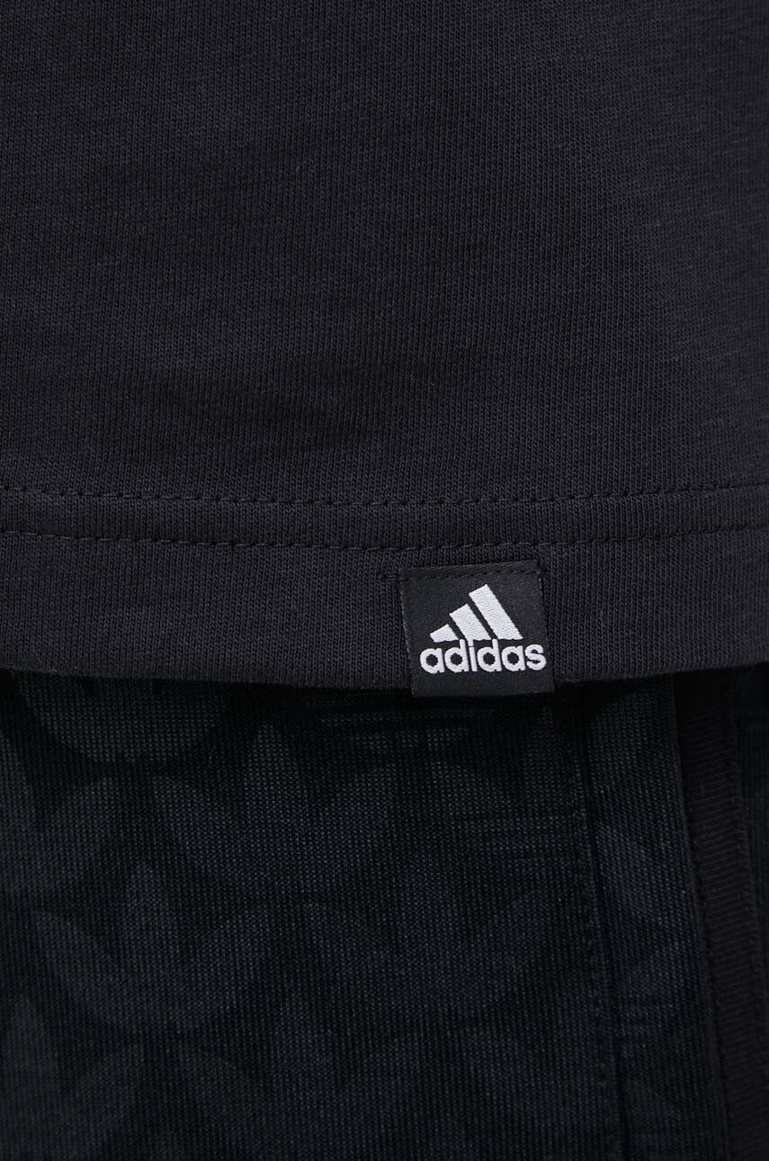 adidas tricou din bumbac culoarea negru cu imprimeu - Pled.ro