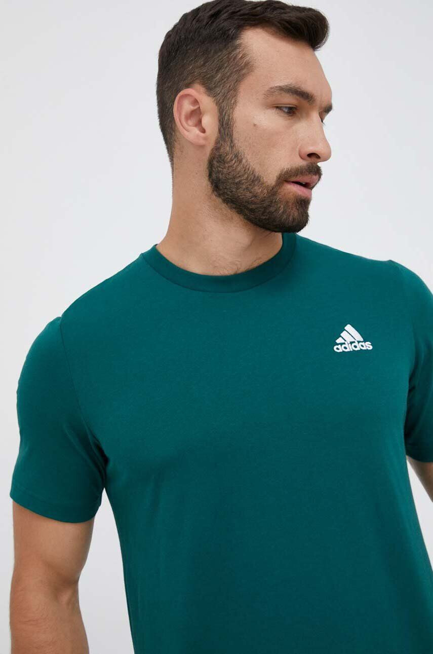 adidas tricou din bumbac culoarea verde neted - Pled.ro