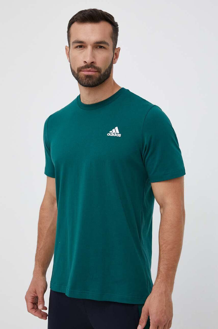 adidas tricou din bumbac culoarea verde neted - Pled.ro