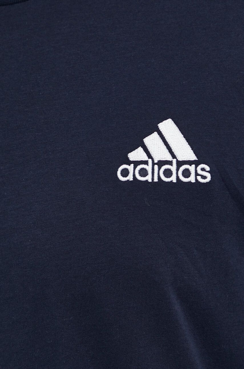 adidas tricou din bumbac culoarea albastru marin neted - Pled.ro