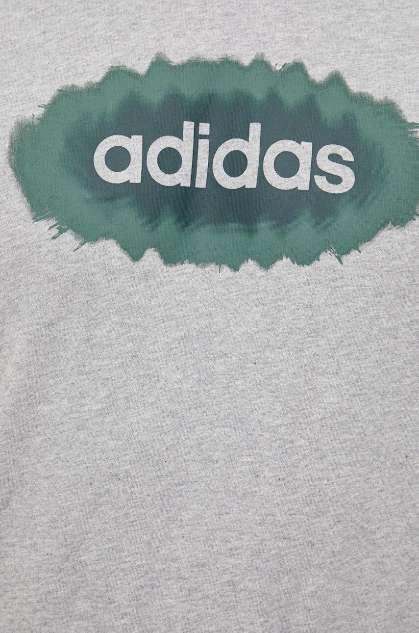 adidas tricou din bumbac culoarea gri melanj - Pled.ro