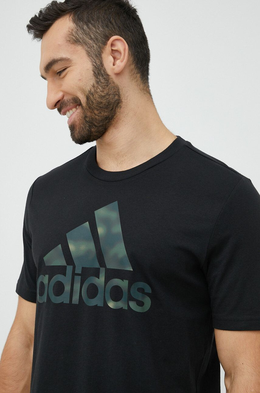 adidas tricou din bumbac culoarea gri melanj - Pled.ro