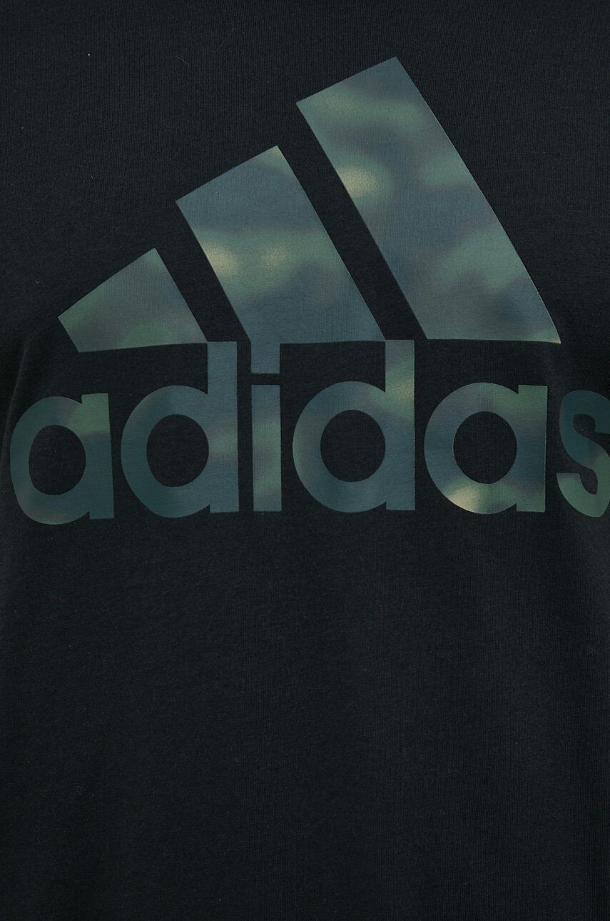 adidas tricou din bumbac culoarea gri melanj - Pled.ro