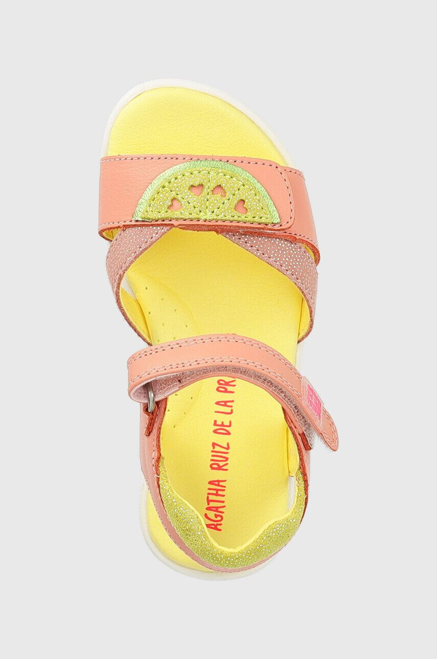 Agatha Ruiz de la Prada sandale din piele pentru copii culoarea roz - Pled.ro