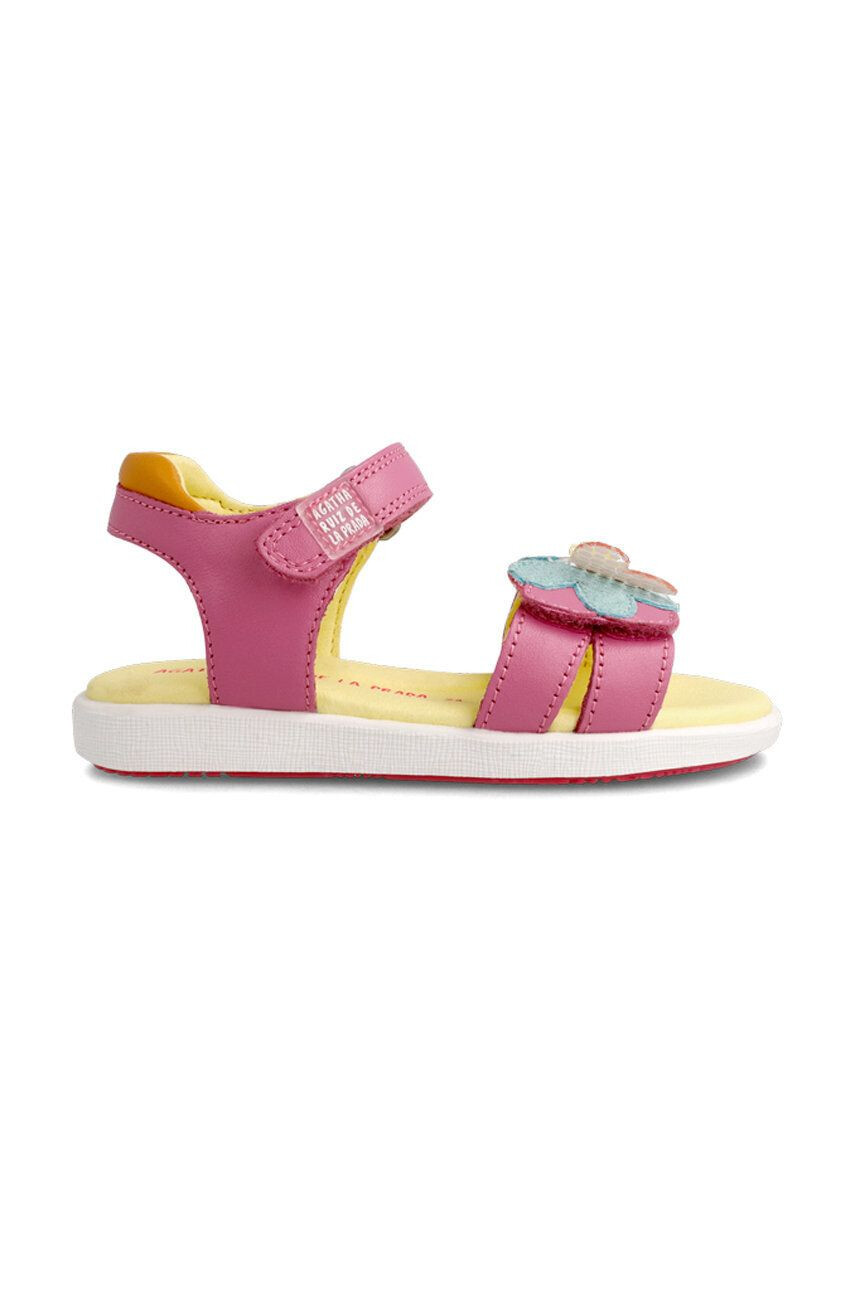 Agatha Ruiz de la Prada sandale din piele pentru copii culoarea roz - Pled.ro