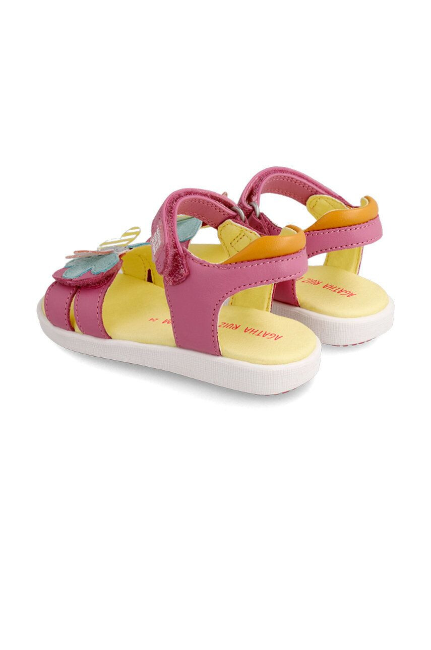 Agatha Ruiz de la Prada sandale din piele pentru copii culoarea roz - Pled.ro