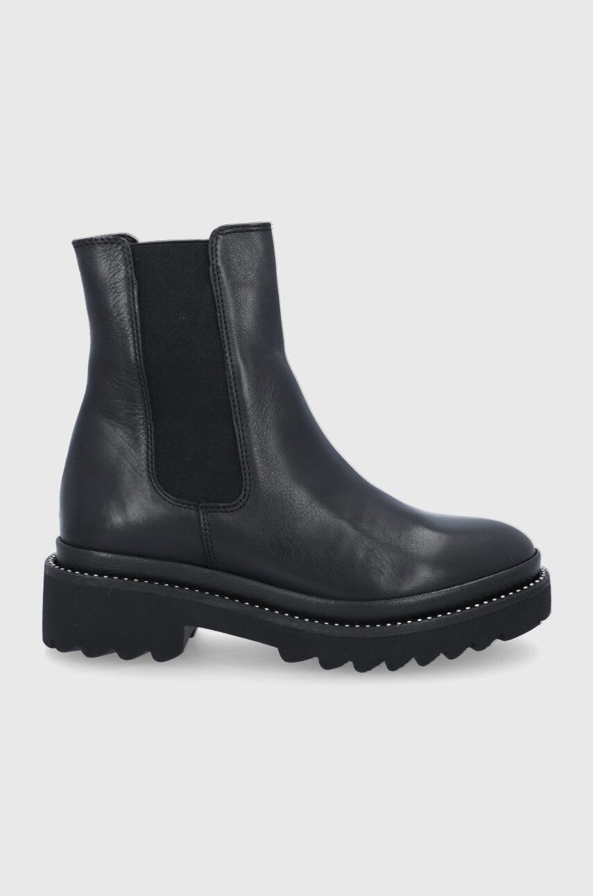 Aldo Ghete Chelsea de piele femei culoarea negru cu toc plat - Pled.ro