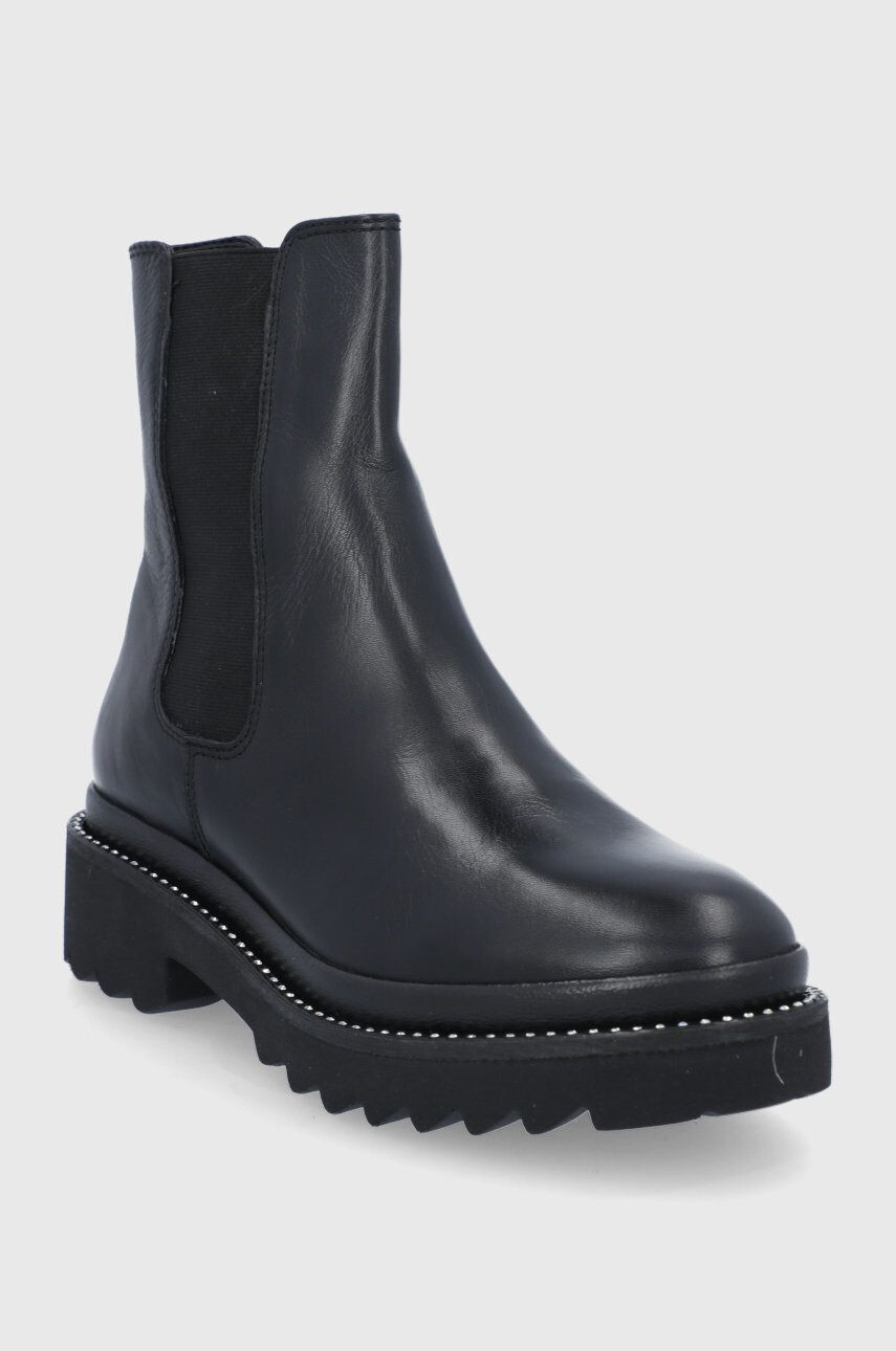 Aldo Ghete Chelsea de piele femei culoarea negru cu toc plat - Pled.ro